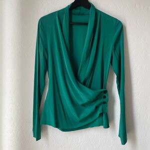 Etro Silk Green Wrap Blouse